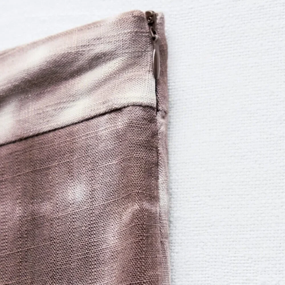 Zara Tie-Dye Wrap Trousers Linen Blend